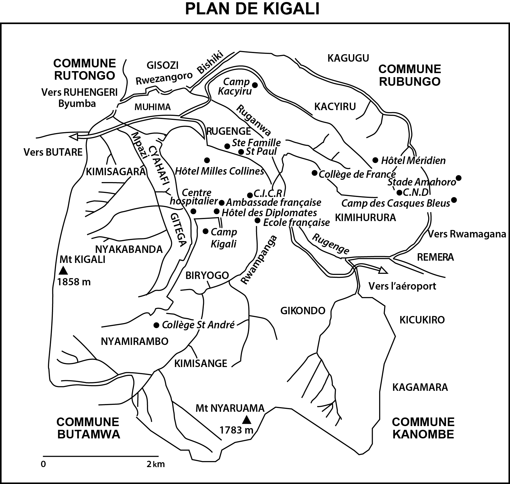 Carte I.4 - Carte de la ville de Kigali
