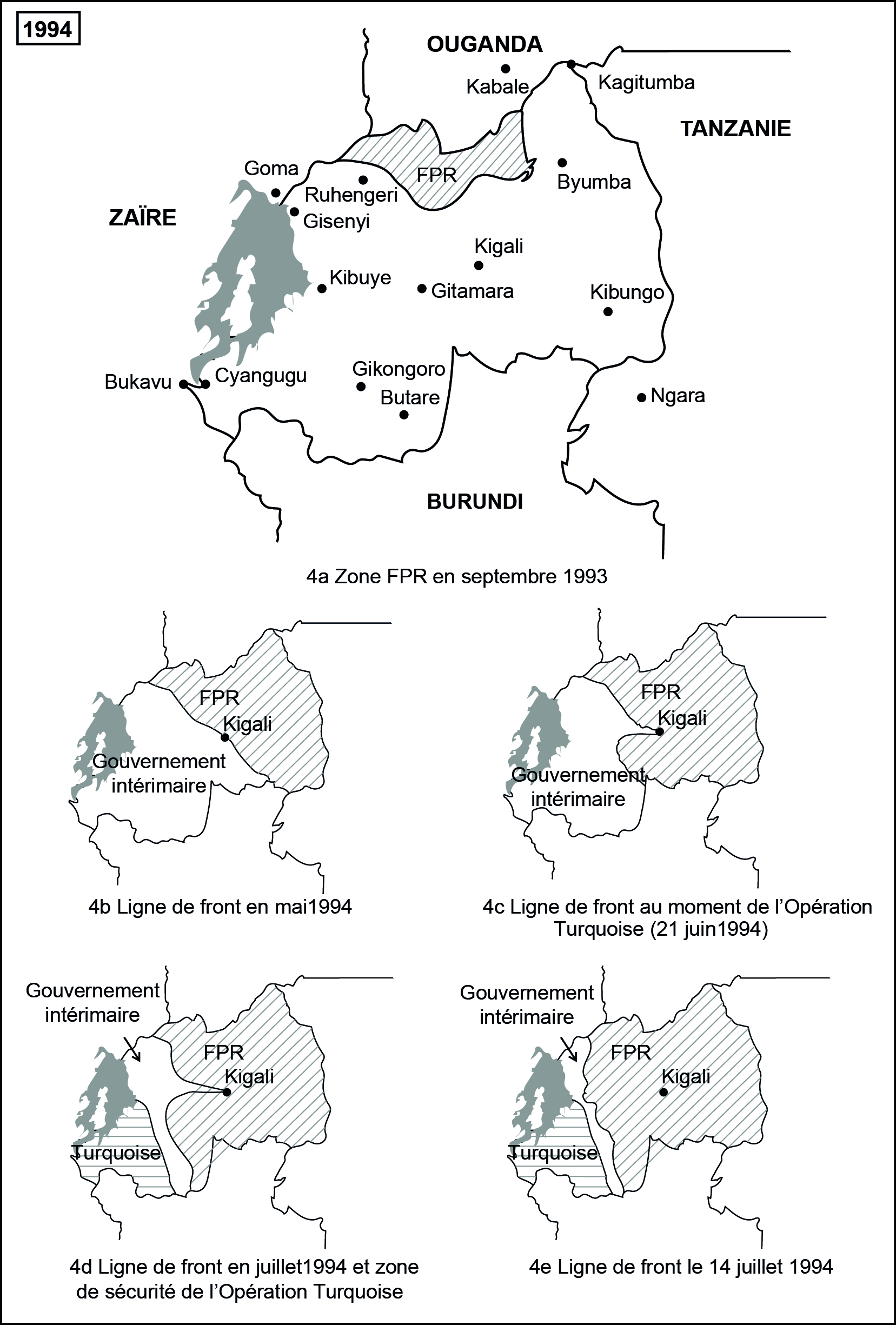 Carte I.5. - Mouvements du FPR, septembre 1993 à juillet 1994
