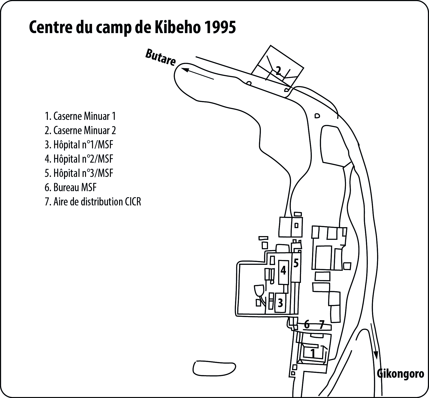 Carte III.2. - Carte du camp de Kibeho