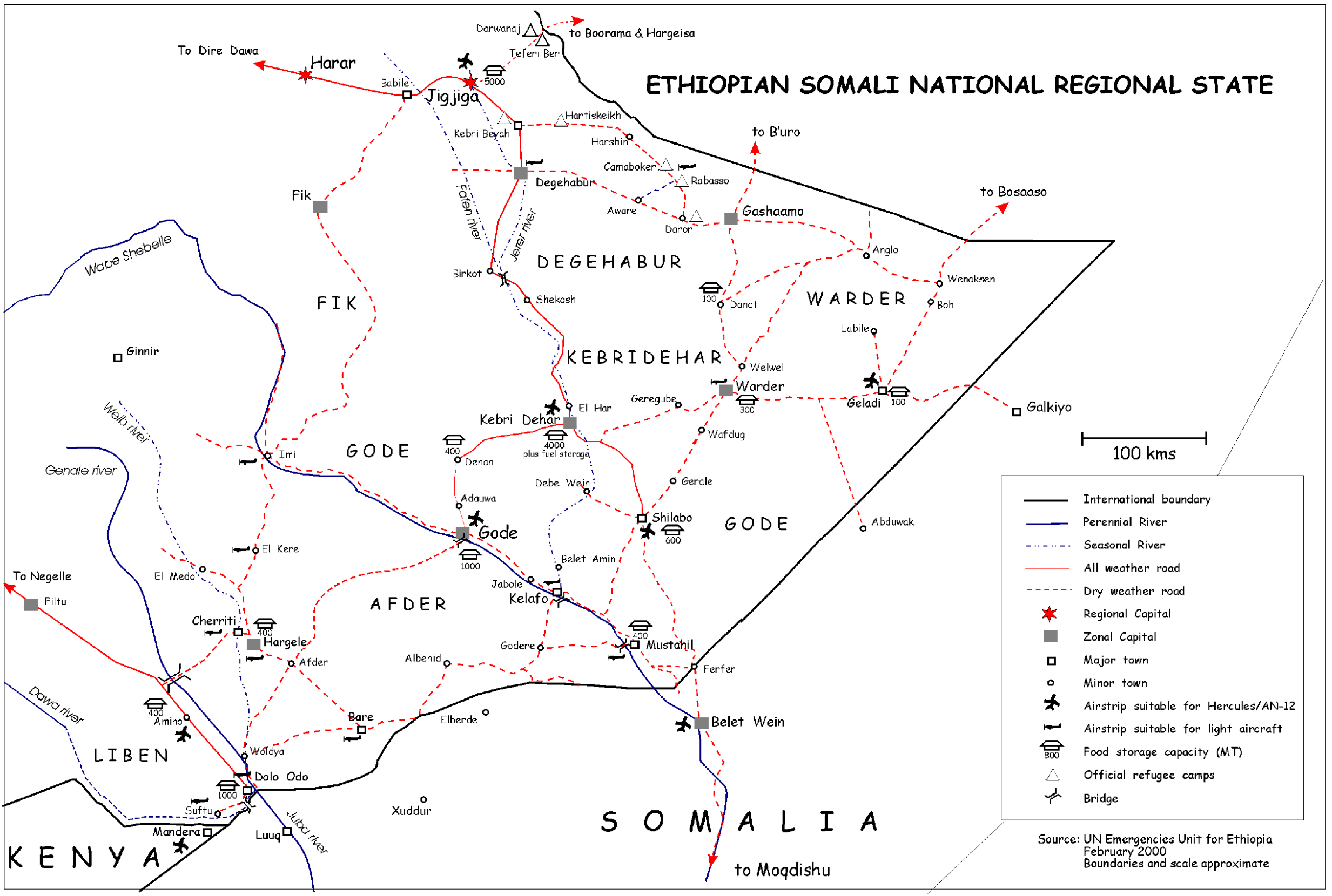 Carte 3 Région Somalie de l'Ethiopie