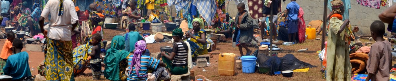 Refugees have established a camp on their way to Cameroon