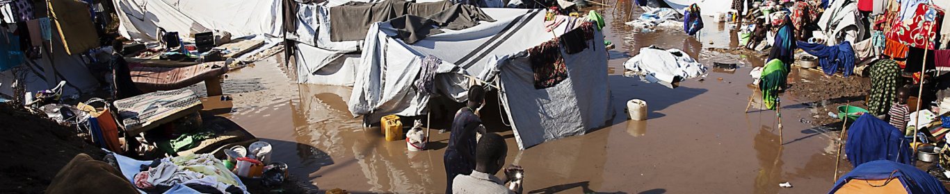 Un camp inondé au Soudan