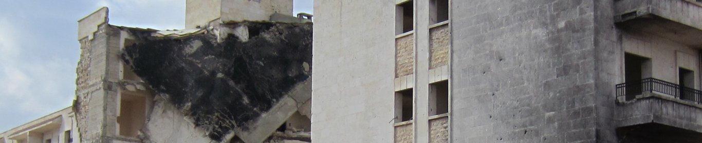 Bombed buildings in Aleppo