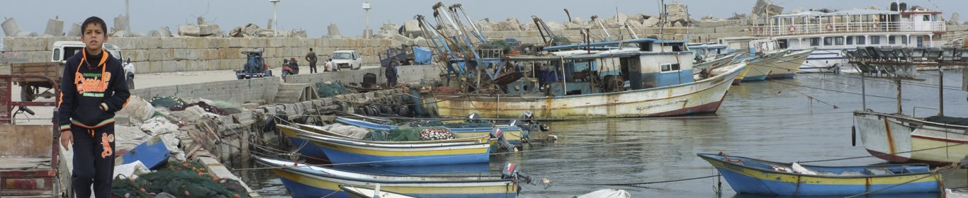 Bateaux dans le port de Gaza, territoire palestinien occupé