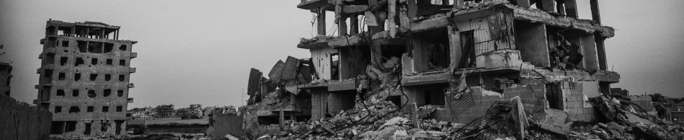 A building that was damaged during the offensives in Raqqa, the west side of the city. Raqqa residents are slowly returning back home find their houses either damaged or burned.