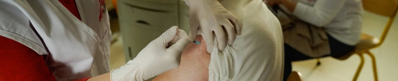 MSF medical mobile teams vaccinating Elderly people and frontline Healthcare workers in a nursing home in Tripoli.