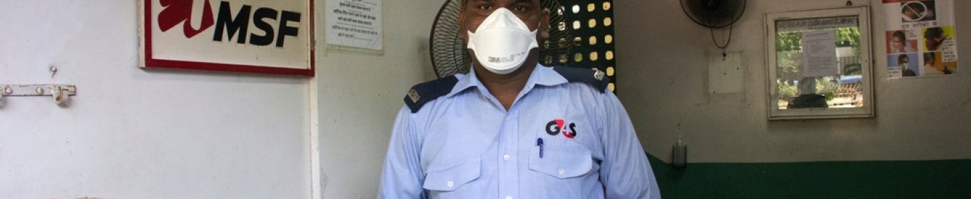 Security Guard at the entrance of MSF HIV/DRTB Clinic in Mumbai, India