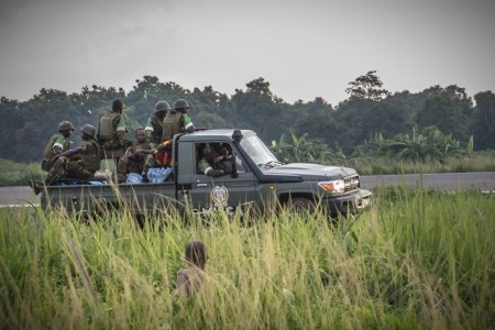 Force international au camp Mpoko à Bangui en RCA