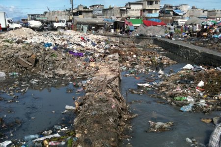 flooded streets of Martissant in Haiti