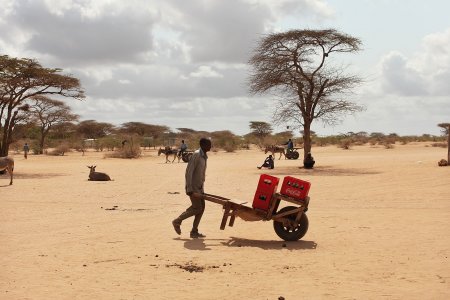 Un homme transporte des sodas dans le camp de réfugiés de Dadaab