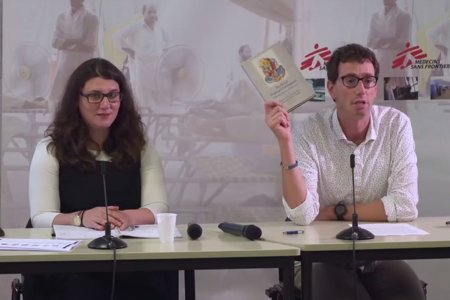 Sharon Abramowitz and Michaël Neuman during MSF Crash conference about humanitarian anthropology