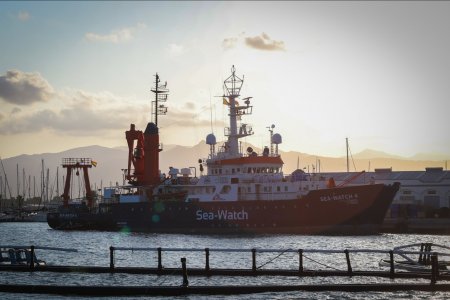 The Sea-Watch 4 in the port of Burriana